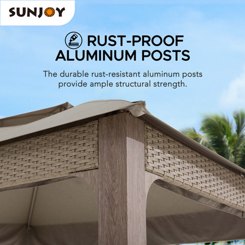 Sunjoy 11 ft. x 13 ft. Hudson Soft Top Gazebo with 5year Fade